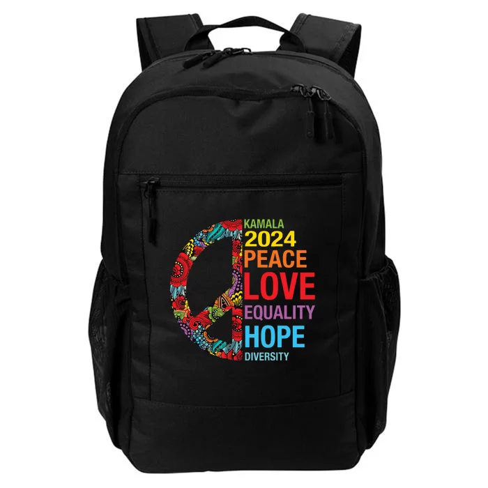 Kamala 2024 Peace Love Equality Hope Diversity Daily Commute Backpack