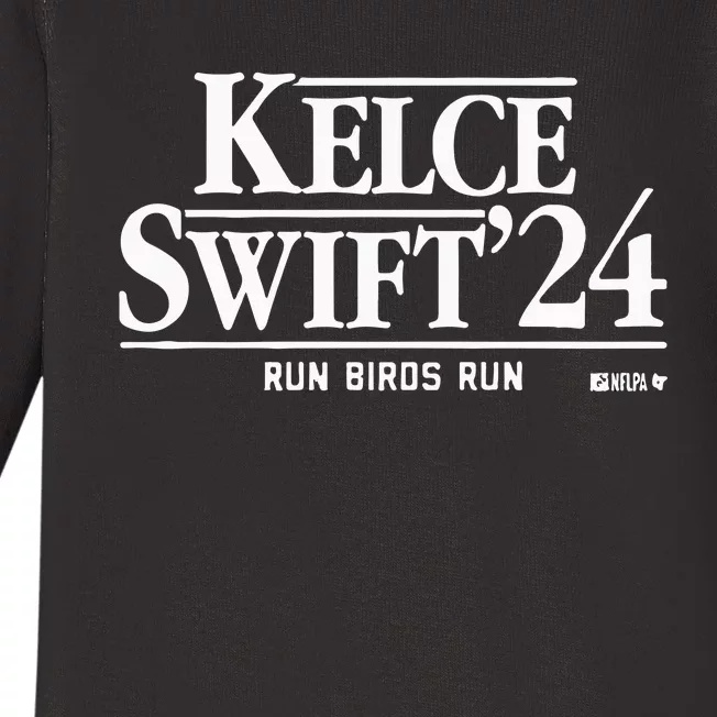 Kelce ’24 Run Birds Run Baby Long Sleeve Bodysuit