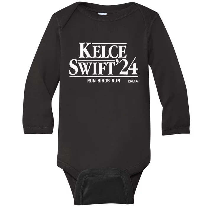 Kelce ’24 Run Birds Run Baby Long Sleeve Bodysuit