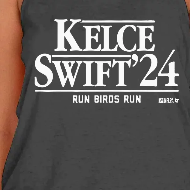 Kelce ’24 Run Birds Run Women's Knotted Racerback Tank