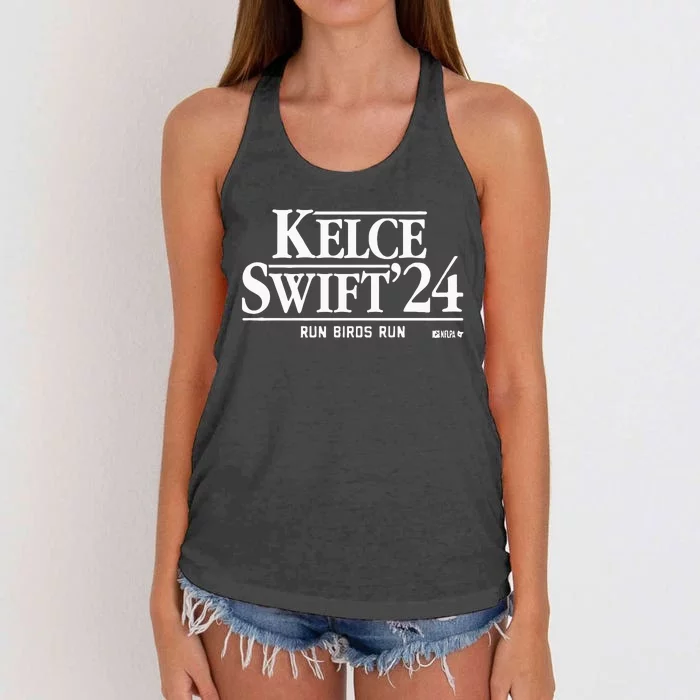 Kelce ’24 Run Birds Run Women's Knotted Racerback Tank