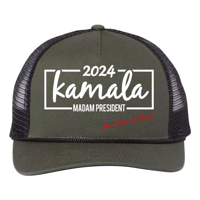 Kamala 2024 She Is Down And Dirty Retro Rope Trucker Hat Cap