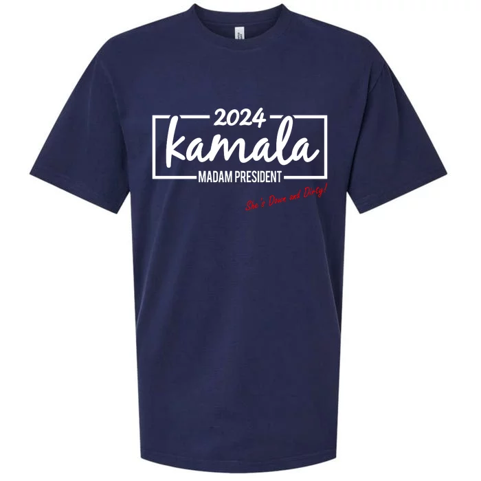 Kamala 2024 She Is Down And Dirty Sueded Cloud Jersey T-Shirt