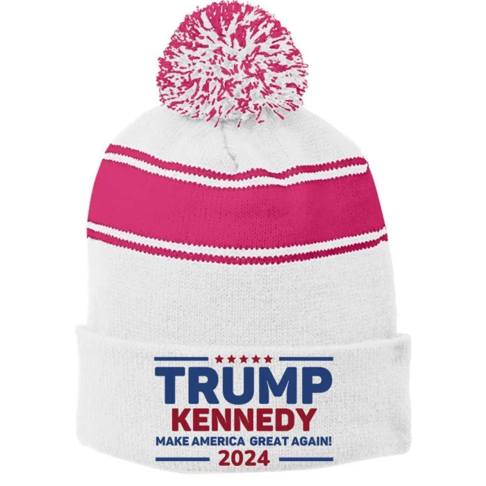 Kennedy 2024 Trump Classic Stripe Pom Pom Beanie