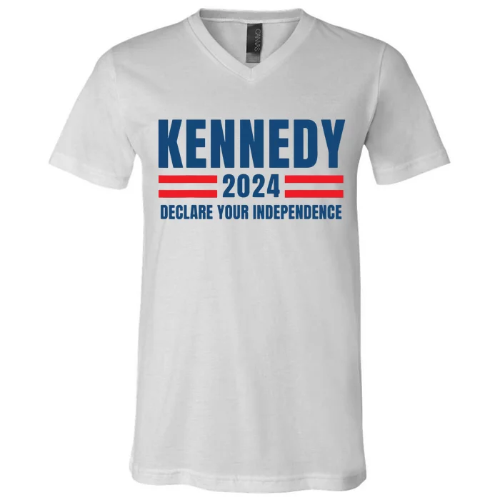 Kennedy 24 Us President Election 2024 Vintage American Flag V-Neck T-Shirt