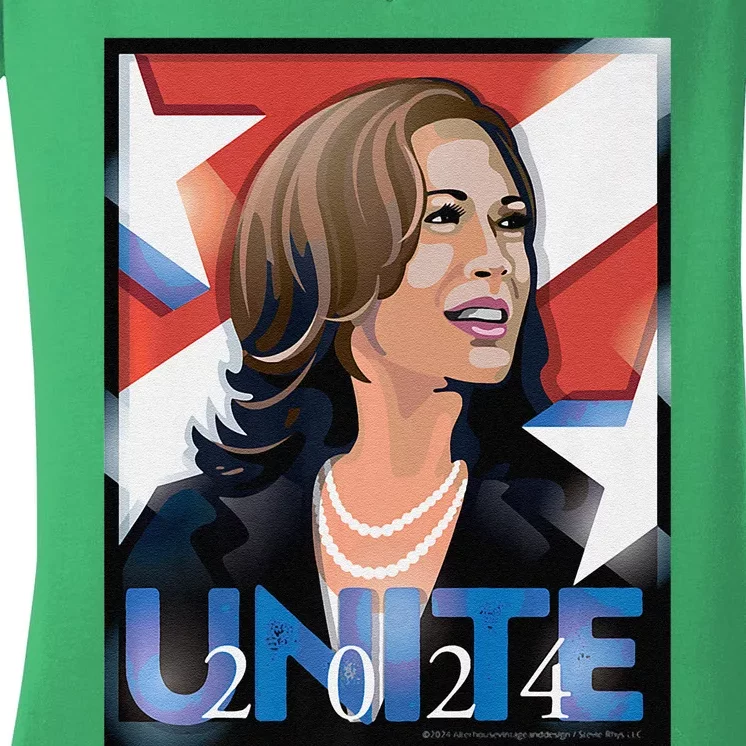 Kamala 2024 Unite Poster Art Premium Women's V-Neck T-Shirt