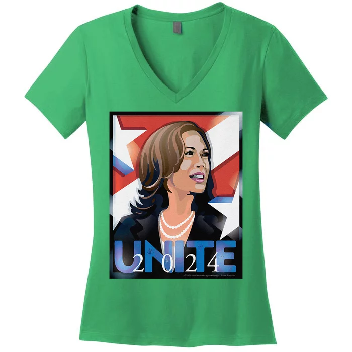 Kamala 2024 Unite Poster Art Premium Women's V-Neck T-Shirt