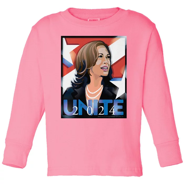 Kamala 2024 Unite Poster Art Premium Toddler Long Sleeve Shirt