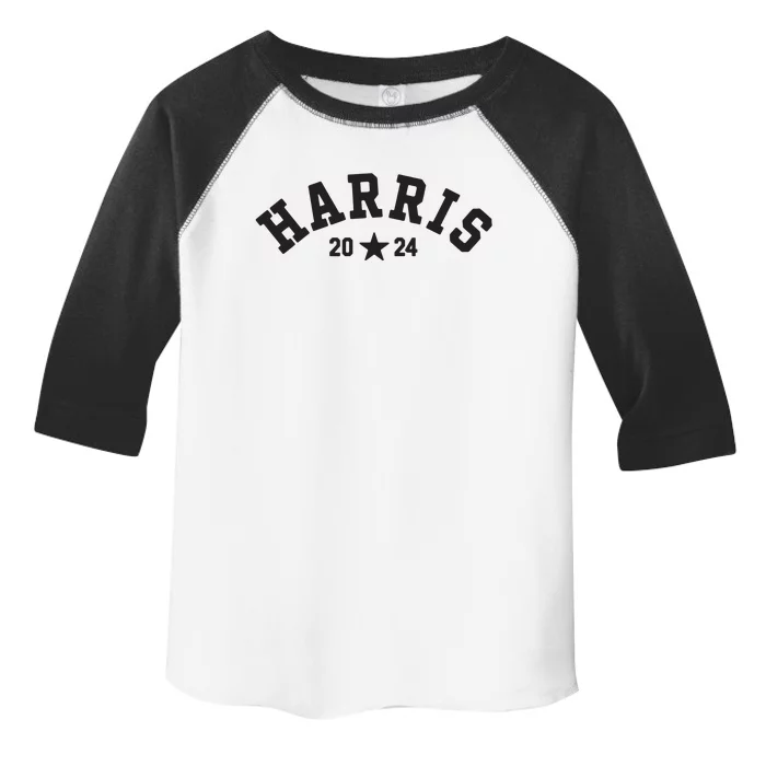 Kamala 2024 Vintage Curved Baseball Font Kamala Harris 2024 Toddler Fine Jersey T-Shirt