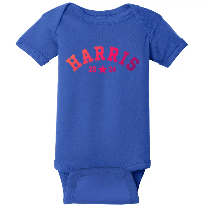 Kamala 2024 Vintage Curved Baseball Font Kamala Harris 2024 Gift Baby Bodysuit