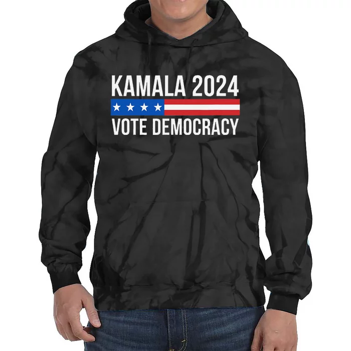 Kamala 2024 Vote Democracy Gift Tie Dye Hoodie