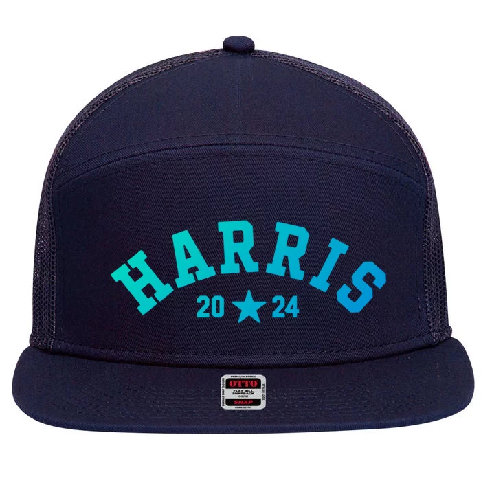 Kamala 2024 Vintage Curved Baseball Font Kamala Harris 2024 Gift 7 Panel Mesh Trucker Snapback Hat