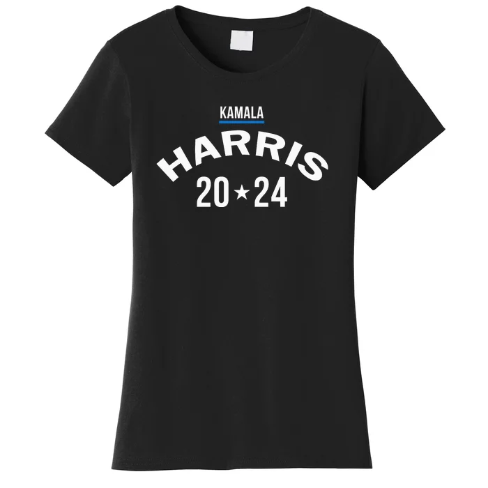 Kamala 2024 Vintage Curved Baseball Font Kamala Harris 2024 . Women's T-Shirt