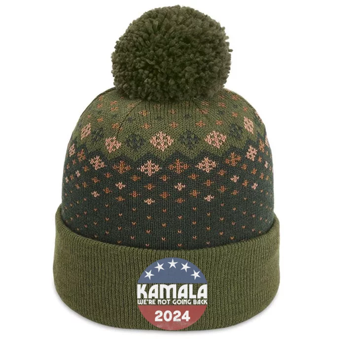 Kamala 2024 WeRe Not Going Back Slogan Vintage Distressed The Baniff Cuffed Pom Beanie