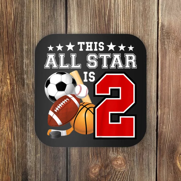 Kids 2 Year Old Sports Star Birthday Party All Sport 2nd Coaster