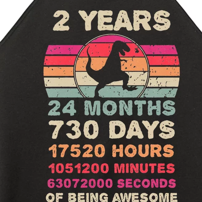 Kids 2 Year Old Dinosaur Second Birthday 2nd Birthday Boy Girl Women’s Perfect Tri Rocker Tank