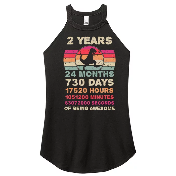 Kids 2 Year Old Dinosaur Second Birthday 2nd Birthday Boy Girl Women’s Perfect Tri Rocker Tank