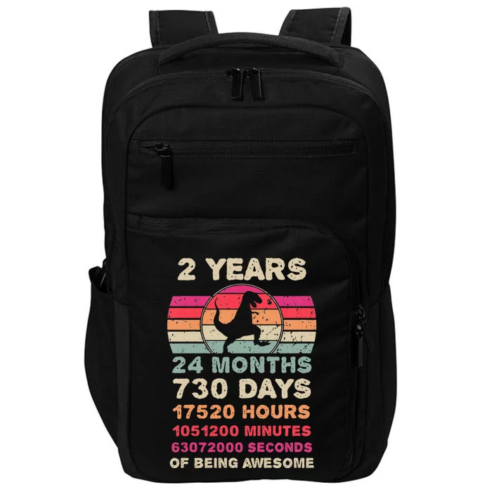 Kids 2 Year Old Dinosaur Second Birthday 2nd Birthday Boy Girl Impact Tech Backpack