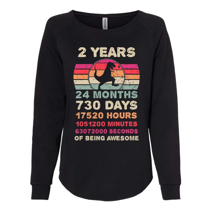 Kids 2 Year Old Dinosaur Second Birthday 2nd Birthday Boy Girl Womens California Wash Sweatshirt