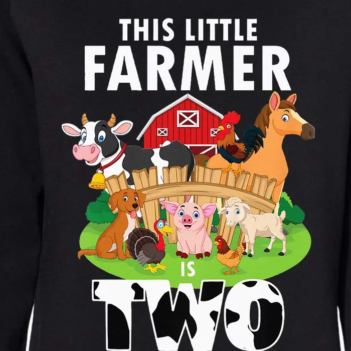 Kids 2 Years Old Boy Farmer 2nd Birthday Farm Animals Kids Womens California Wash Sweatshirt