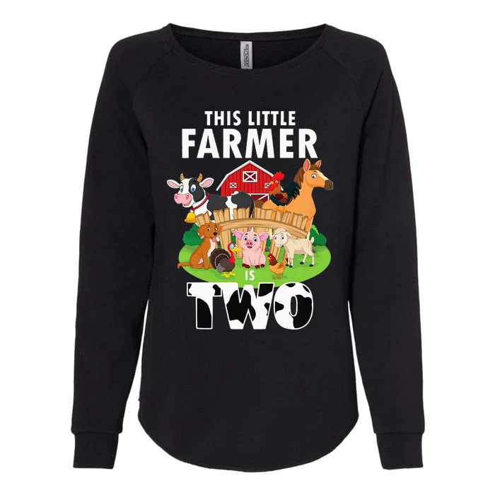 Kids 2 Years Old Boy Farmer 2nd Birthday Farm Animals Kids Womens California Wash Sweatshirt