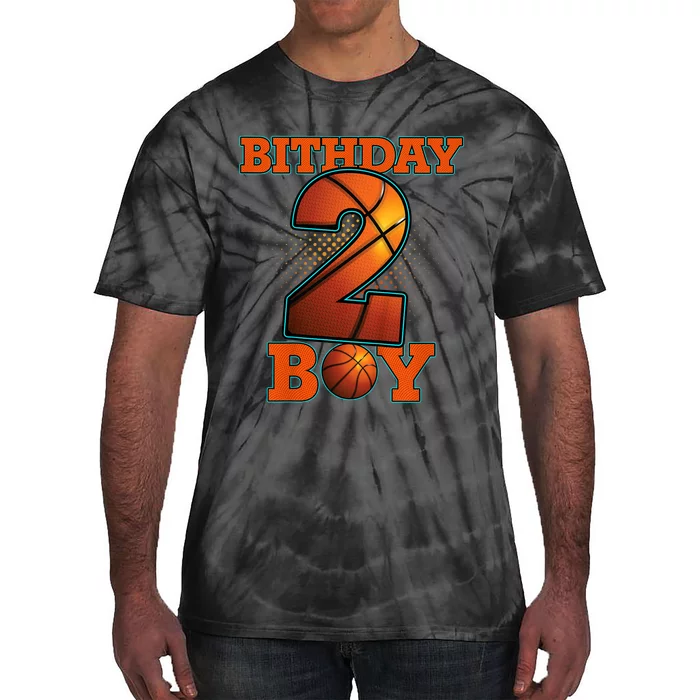 K.i.d.s 2 Years Old Basketball Boy 2nd Birthday Party Tie-Dye T-Shirt