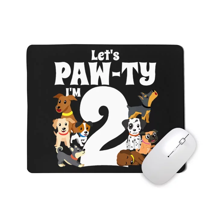 Kids 2 Year Old Puppy Dog Birthday Pawty Dogs 2nd Party Gift Idea Mousepad