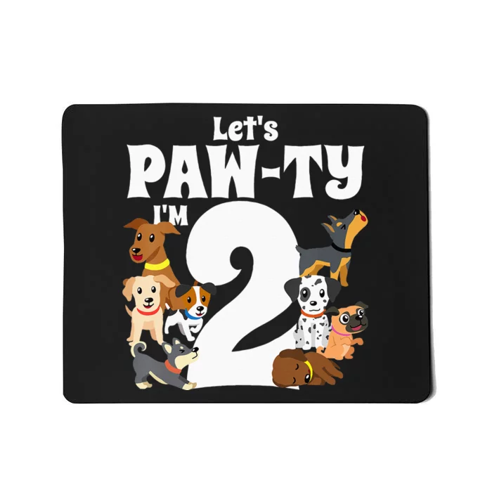 Kids 2 Year Old Puppy Dog Birthday Pawty Dogs 2nd Party Gift Idea Mousepad