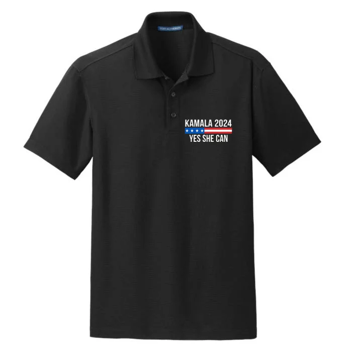 Kamala 2024 Yes She Can Dry Zone Grid Performance Polo