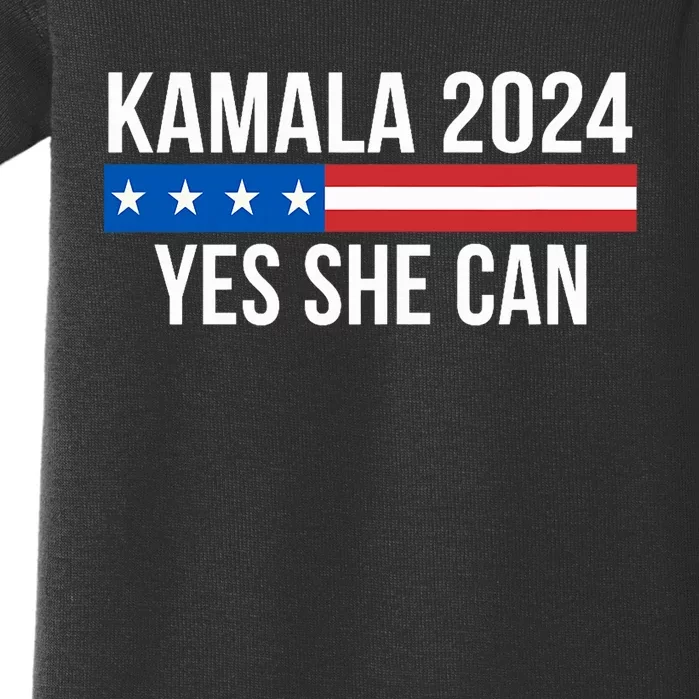 Kamala 2024 Yes She Can Baby Bodysuit