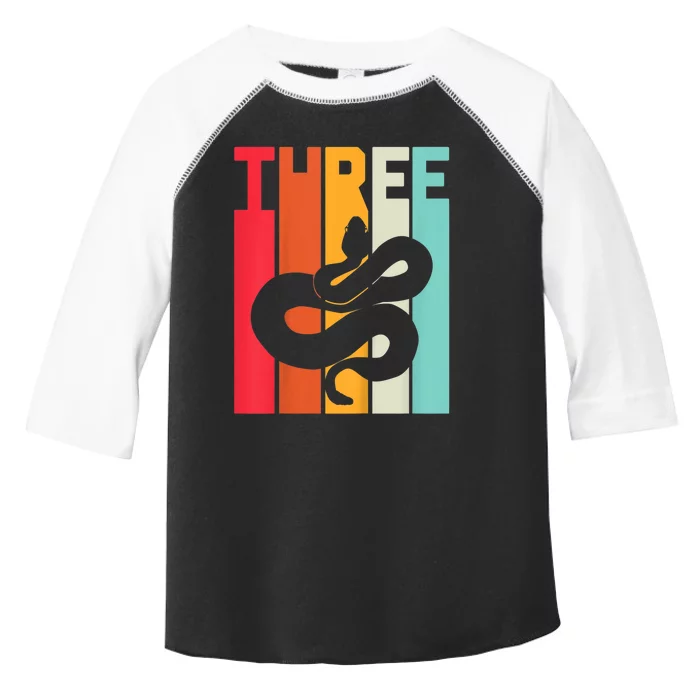 Kids 3rd Birthday Vintage Snake Lover Pet Reptile 3 Years Old Toddler Fine Jersey T-Shirt