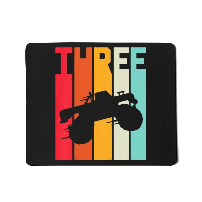 Kids 3rd Birthday Retro Monster Truck 3 Years Girl Kids Mousepad