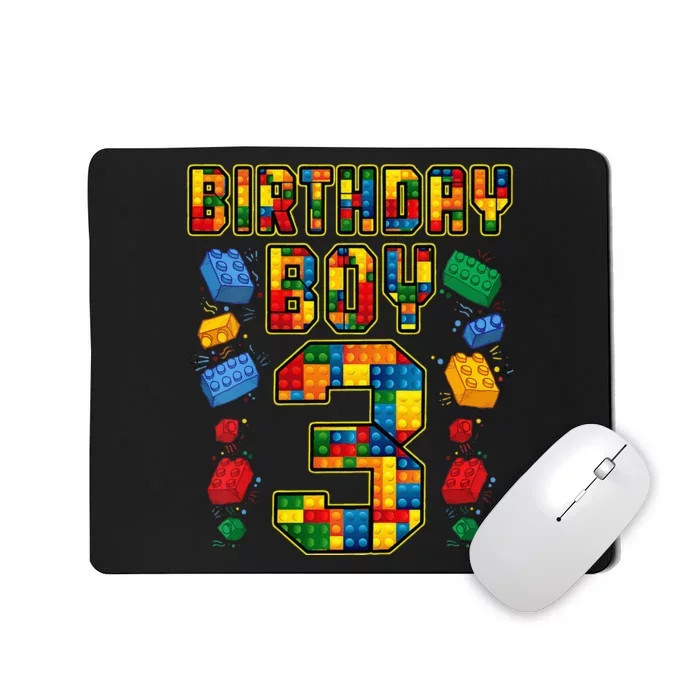 Kids 3rd Birthday Master Builder 3 Years Old Block Building Mousepad