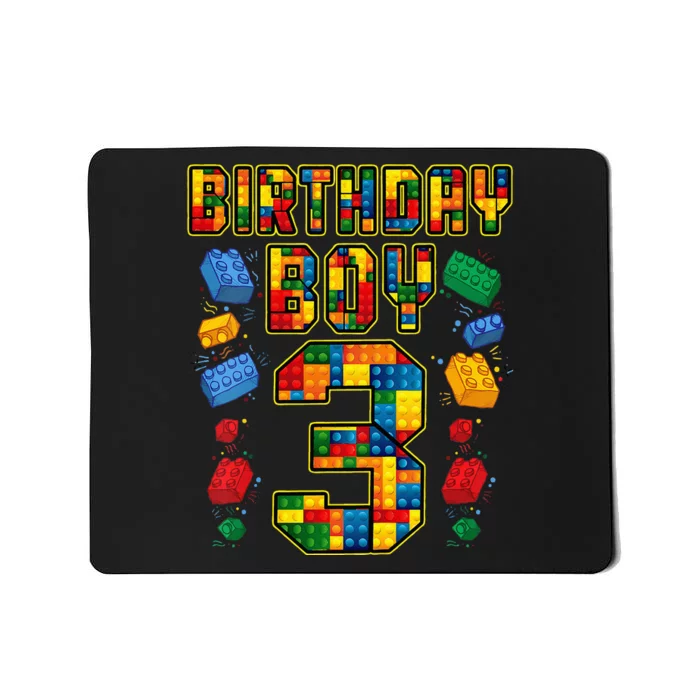 Kids 3rd Birthday Master Builder 3 Years Old Block Building Mousepad