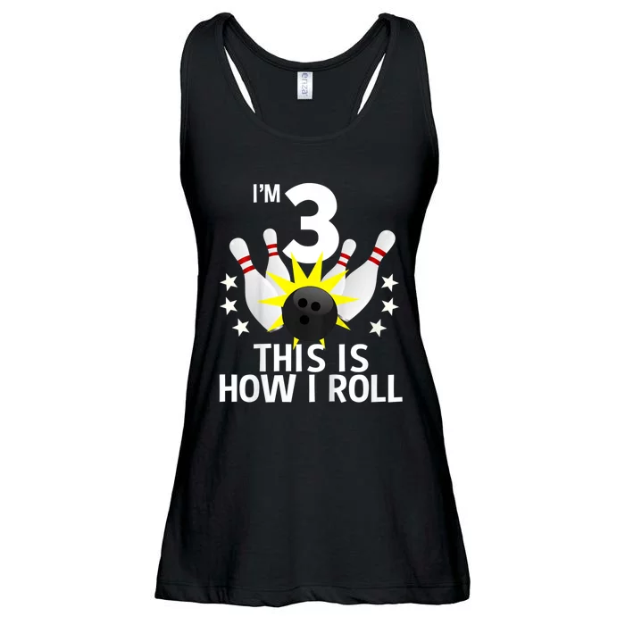 Kids 3 Year Old Bowling Birthday Party How I Roll 3rd Ladies Essential Flowy Tank