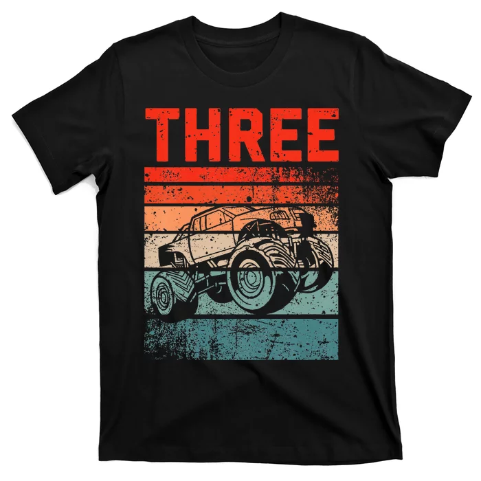 Kids 3 Year Old 3rd Birthday Monster Truck T-Shirt