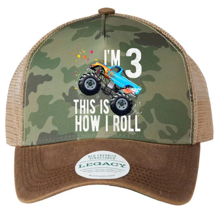 Kids 3 Year Old 3rd Birthday Boy Monster Truck Car Legacy Tie Dye Trucker Hat