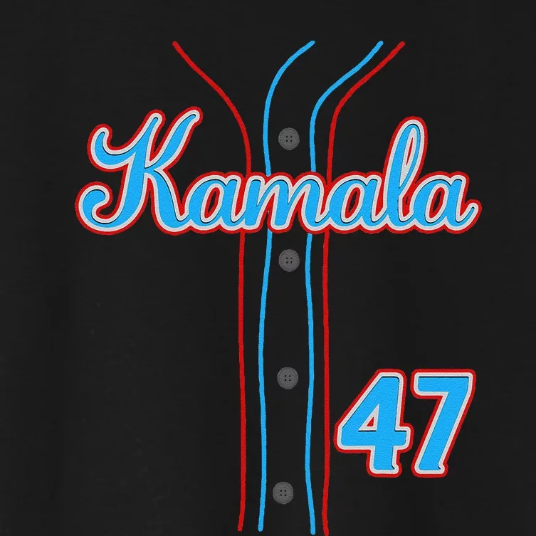 Kamala 47 Baseball Jersey Team Madam President Halloween Gift Women's Crop Top Tee