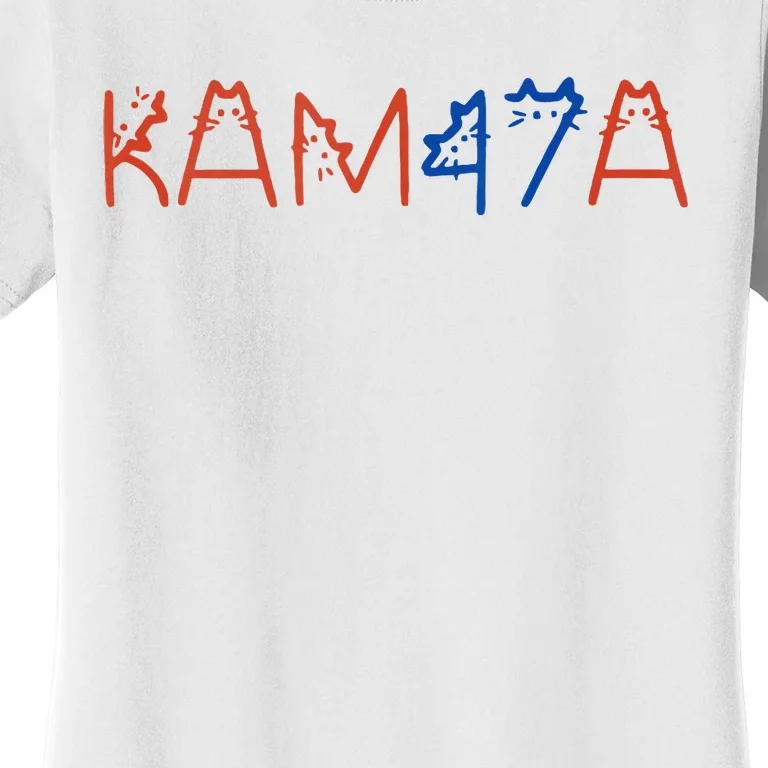 Kamala 47 Cat Letter Font Design Cat Lady Harris President Women's T-Shirt