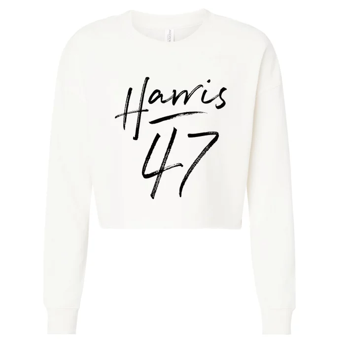 Kamala 47 Feminine Script Harris 2024 Cropped Pullover Crew