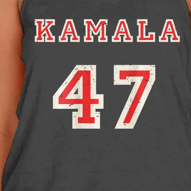 Kamala 47 Football Baseball Basketball Sport Funny Sporty Women's Knotted Racerback Tank