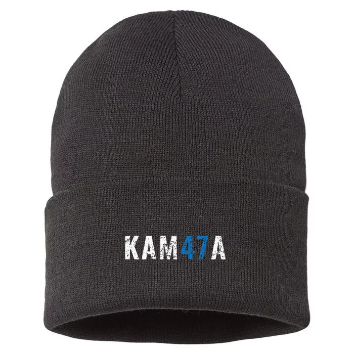 Kamala 47 Madam President Harris Vote Election Grunge Kam47a Sustainable Knit Beanie