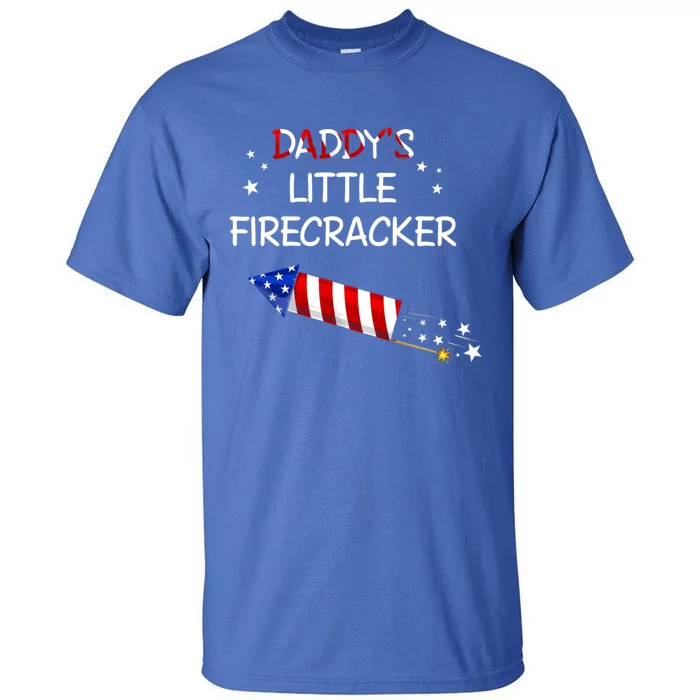 Kids 4th Of July Daddys Little Firecracker Funny Gift Tall T-Shirt