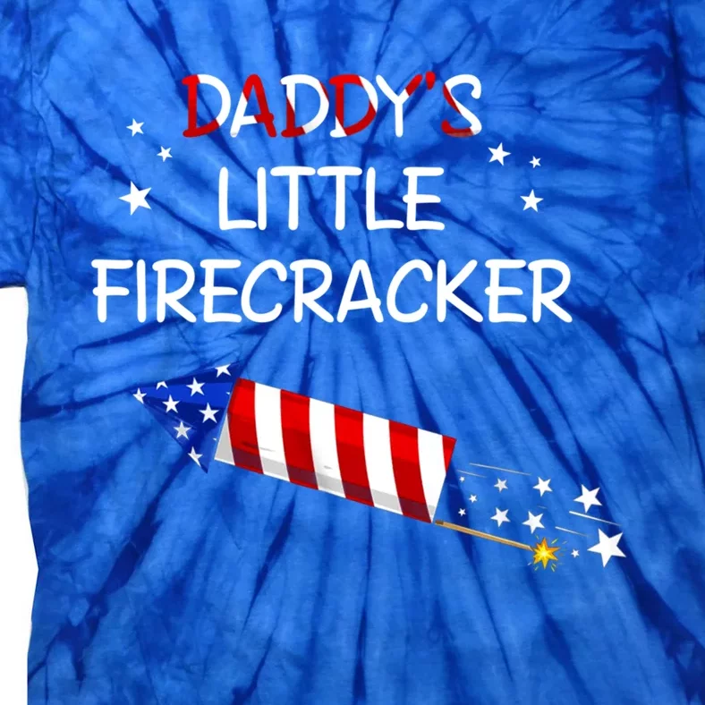 Kids 4th Of July Daddys Little Firecracker Funny Gift Tie-Dye T-Shirt