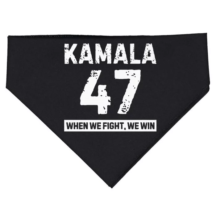 Kamala 47 Vote Blue When We Fight We Win Premium USA-Made Doggie Bandana