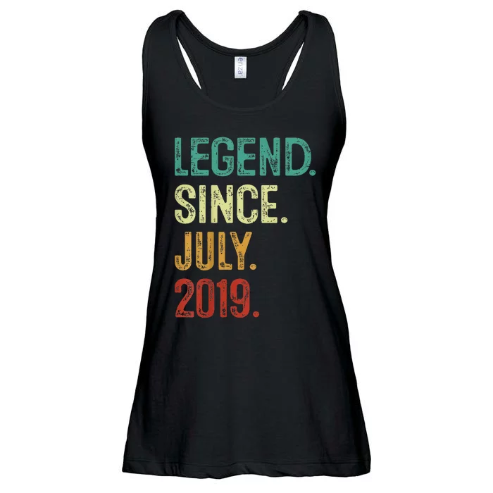 Kids 4 Years Old Legend Since July 2019 4th Birthday Ladies Essential Flowy Tank