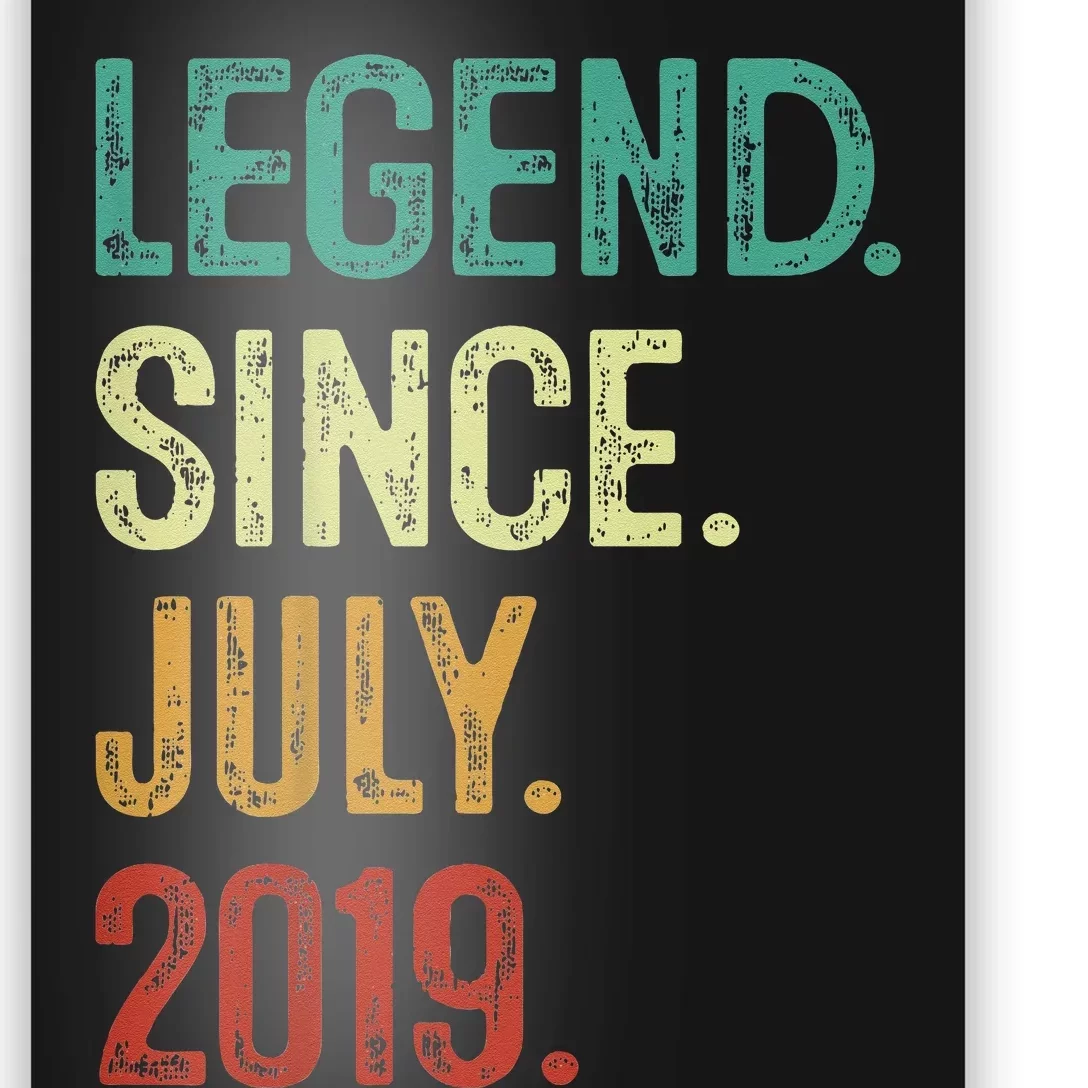 Kids 4 Years Old Legend Since July 2019 4th Birthday Poster