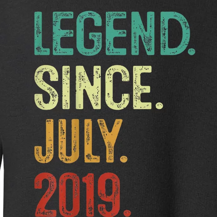 Kids 4 Years Old Legend Since July 2019 4th Birthday Toddler Sweatshirt