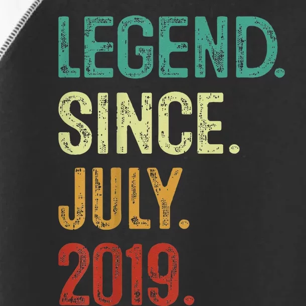 Kids 4 Years Old Legend Since July 2019 4th Birthday Toddler Fine Jersey T-Shirt