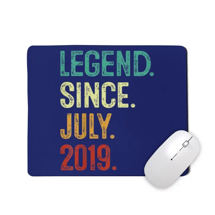 Kids 4 Years Old Legend Since July 2019 4th Birthday Mousepad